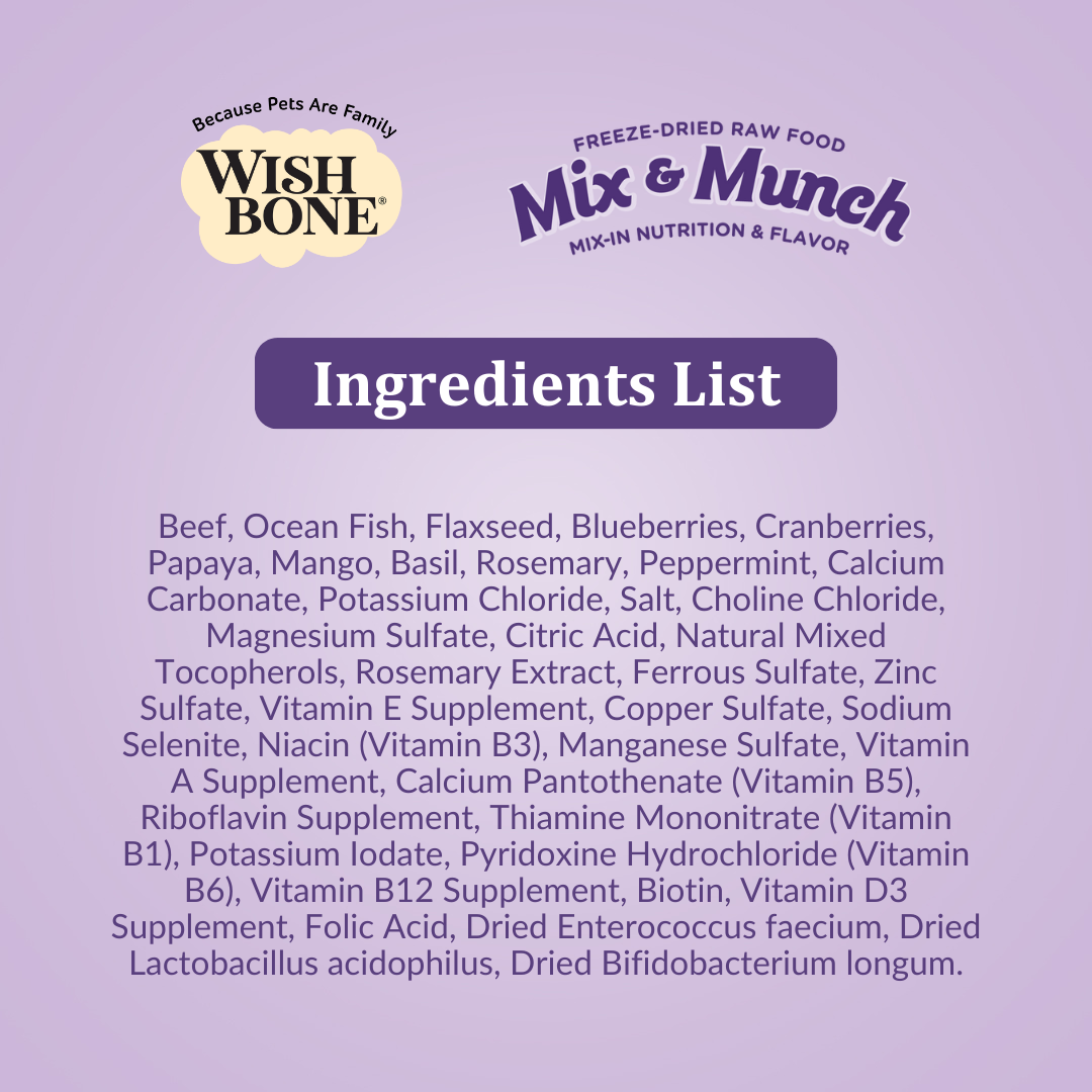 Wishbone 牛肉及海魚凍乾狗糧原料配料 350g